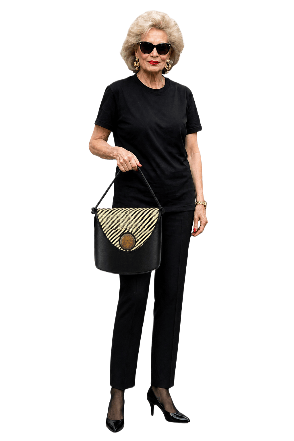 1980s Black Synthetic Bag - Model
