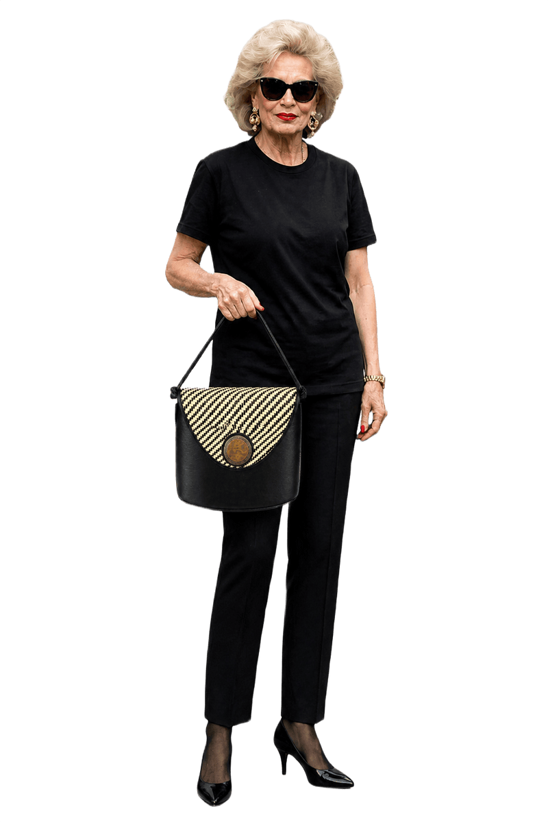 1980s Black Synthetic Bag - Model