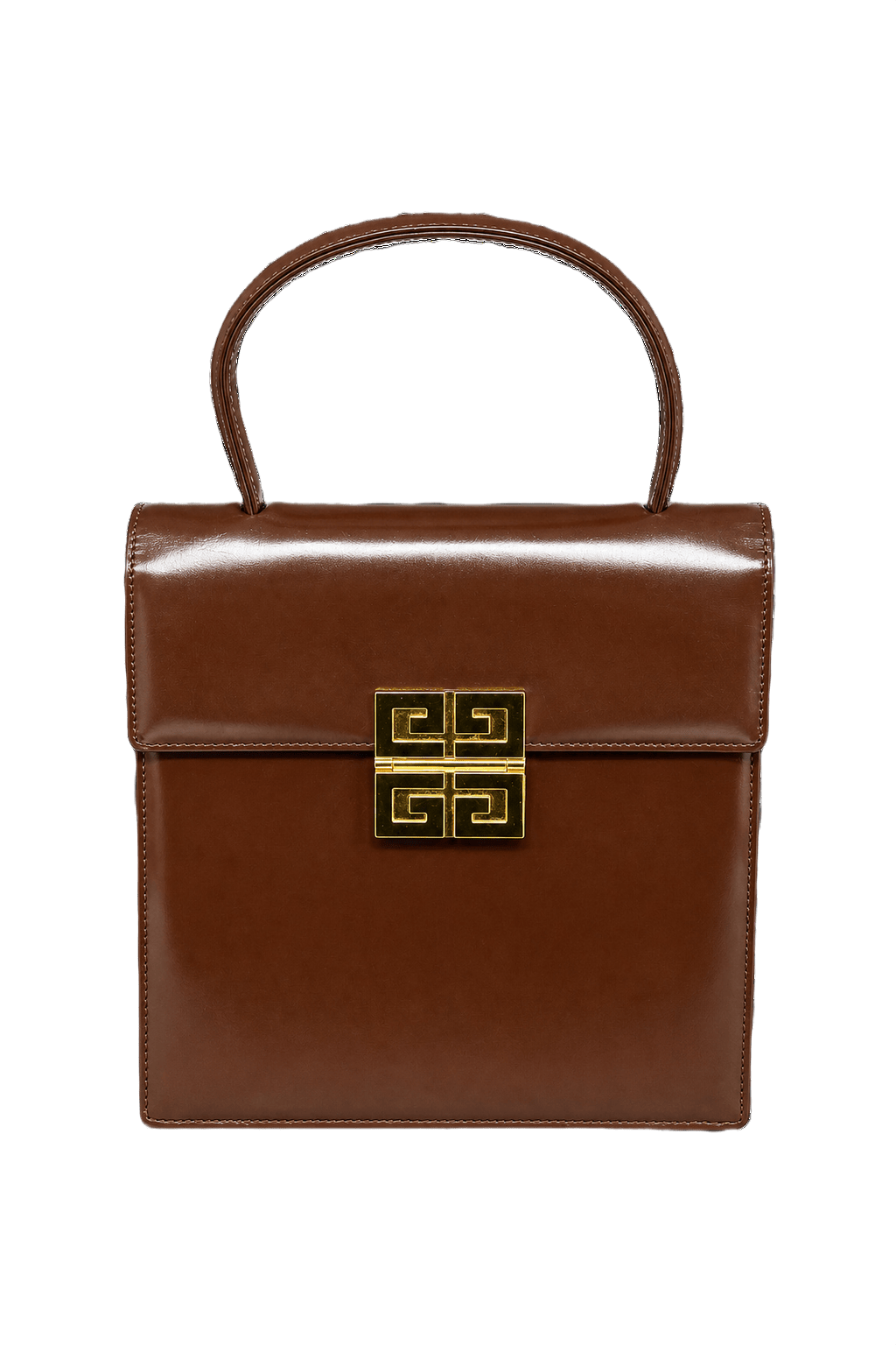 1980s Brown Leather Bag - Front View