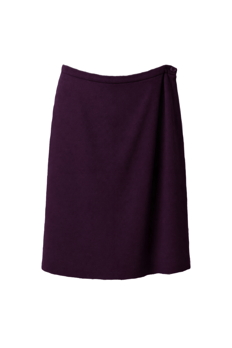 1950s Purple Wool Skirt - Front View