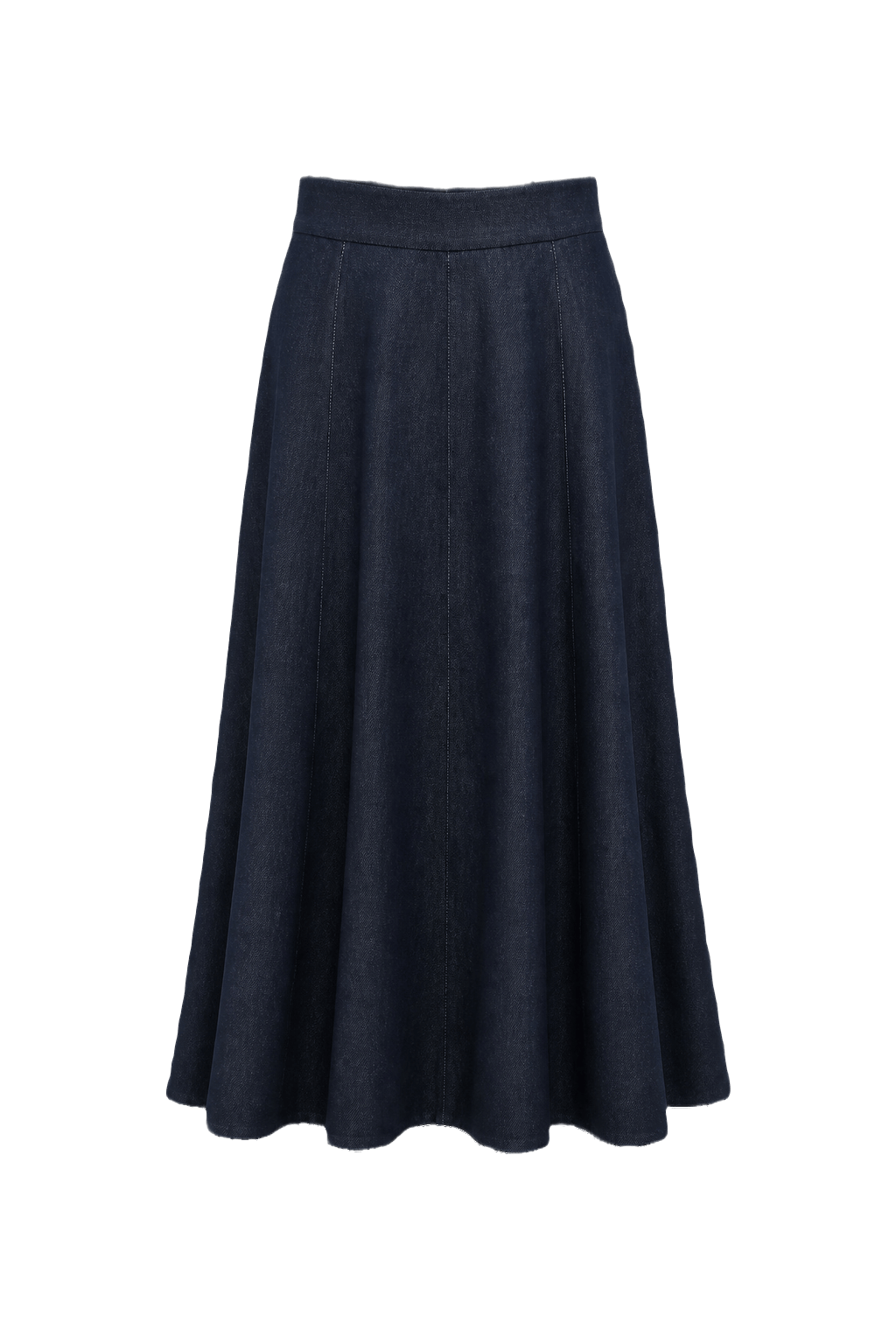 1970s Dark Blue Denim Skirt - Front View