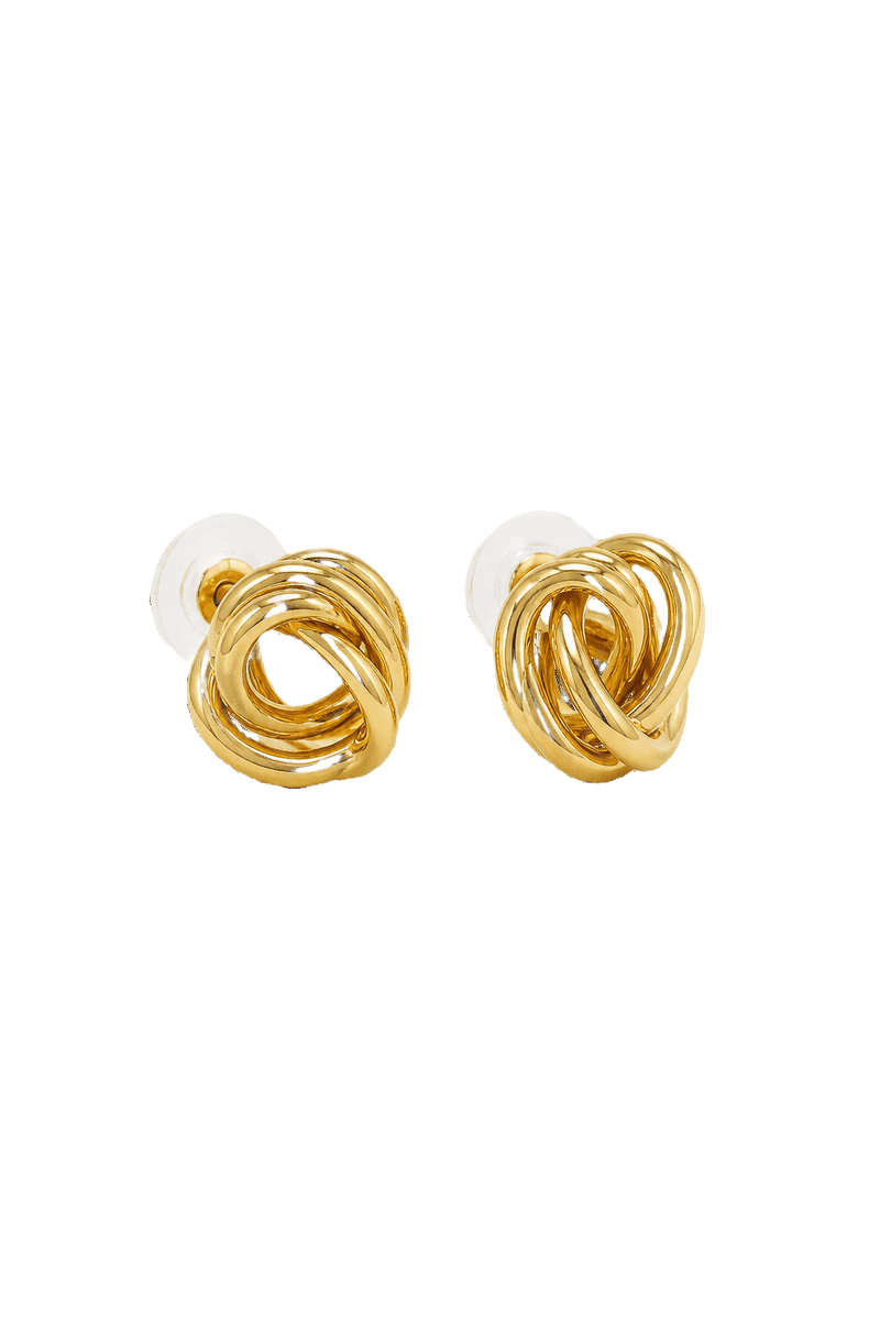 1980s Gold Metal Earrings - Front View