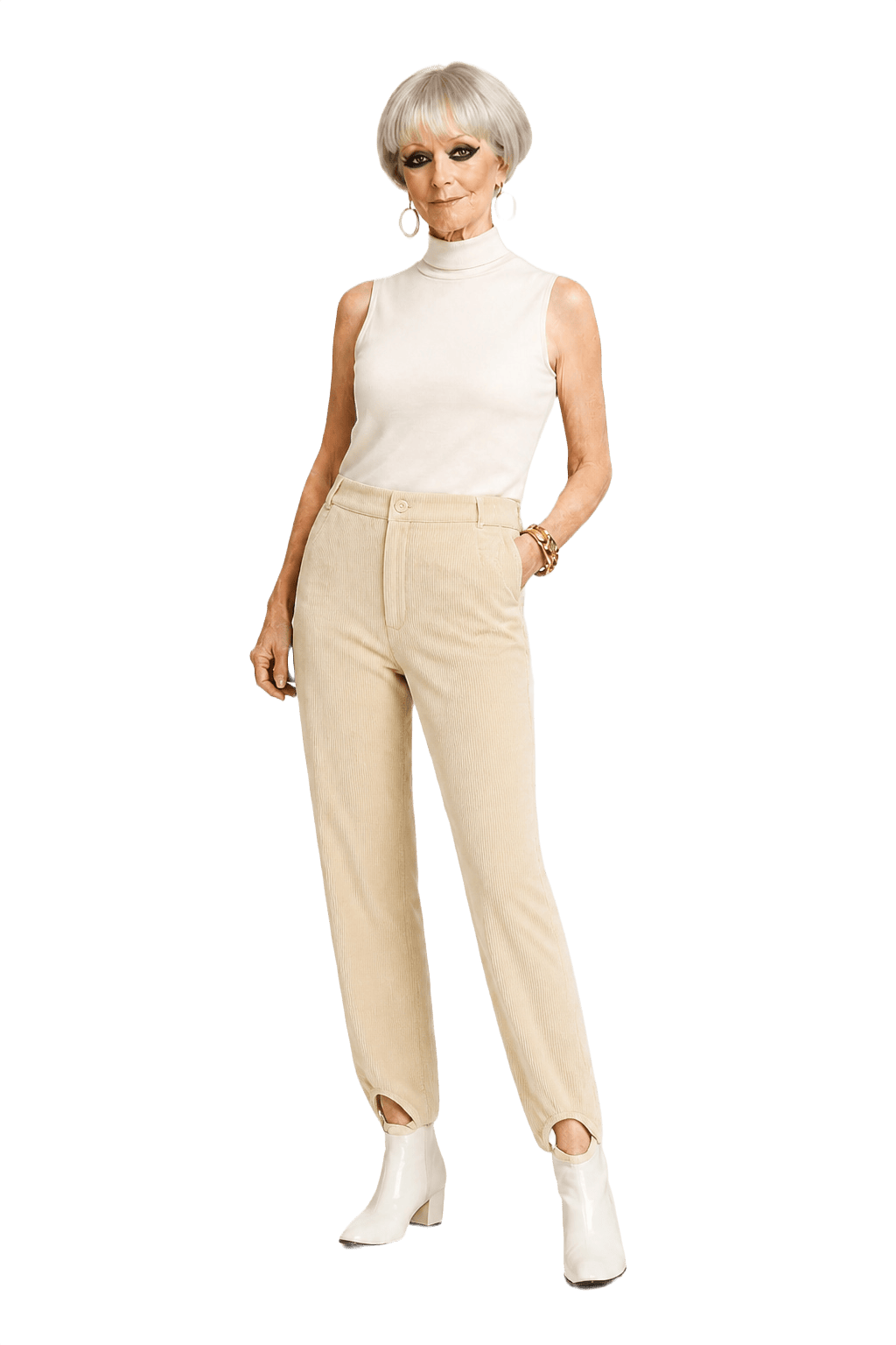 1960s Cream Cotton Pants - Model