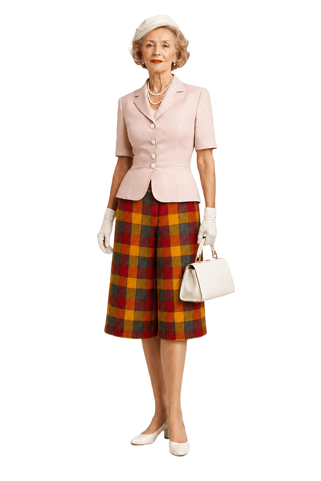 1950s Yellow Wool Culottes - Model