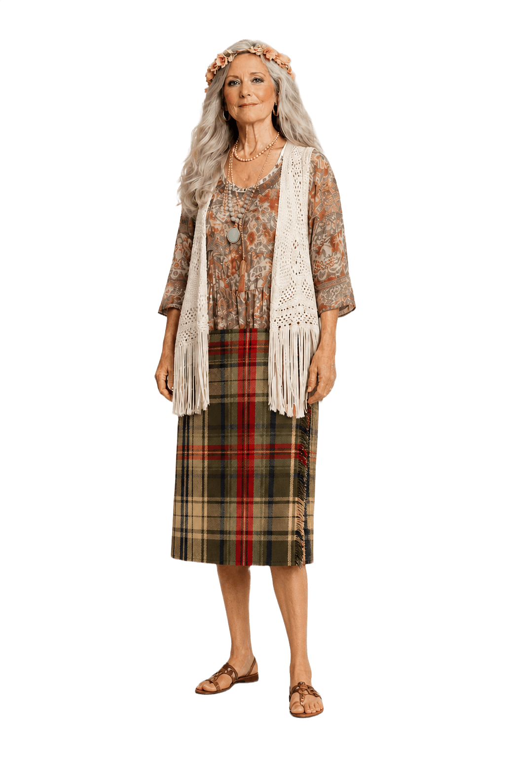 1970s Red Wool Skirt - Model