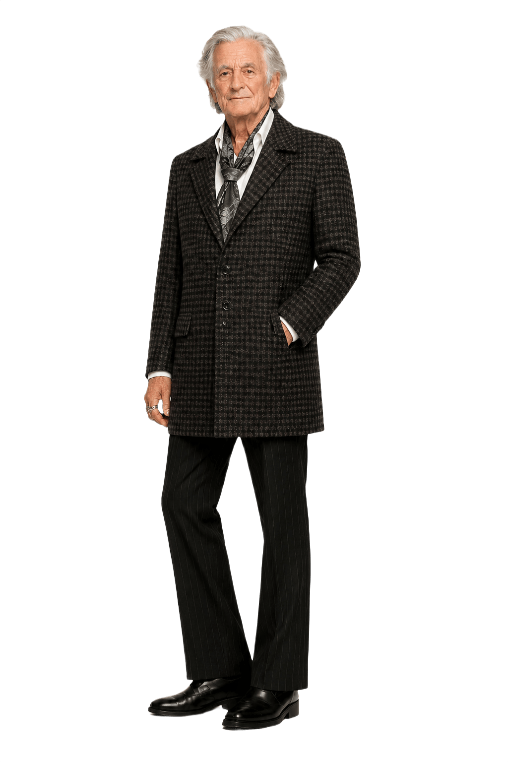 1970s Dark Gray Wool Jacket - Model