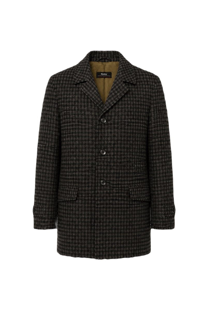1970s Dark Gray Wool Jacket - Front View