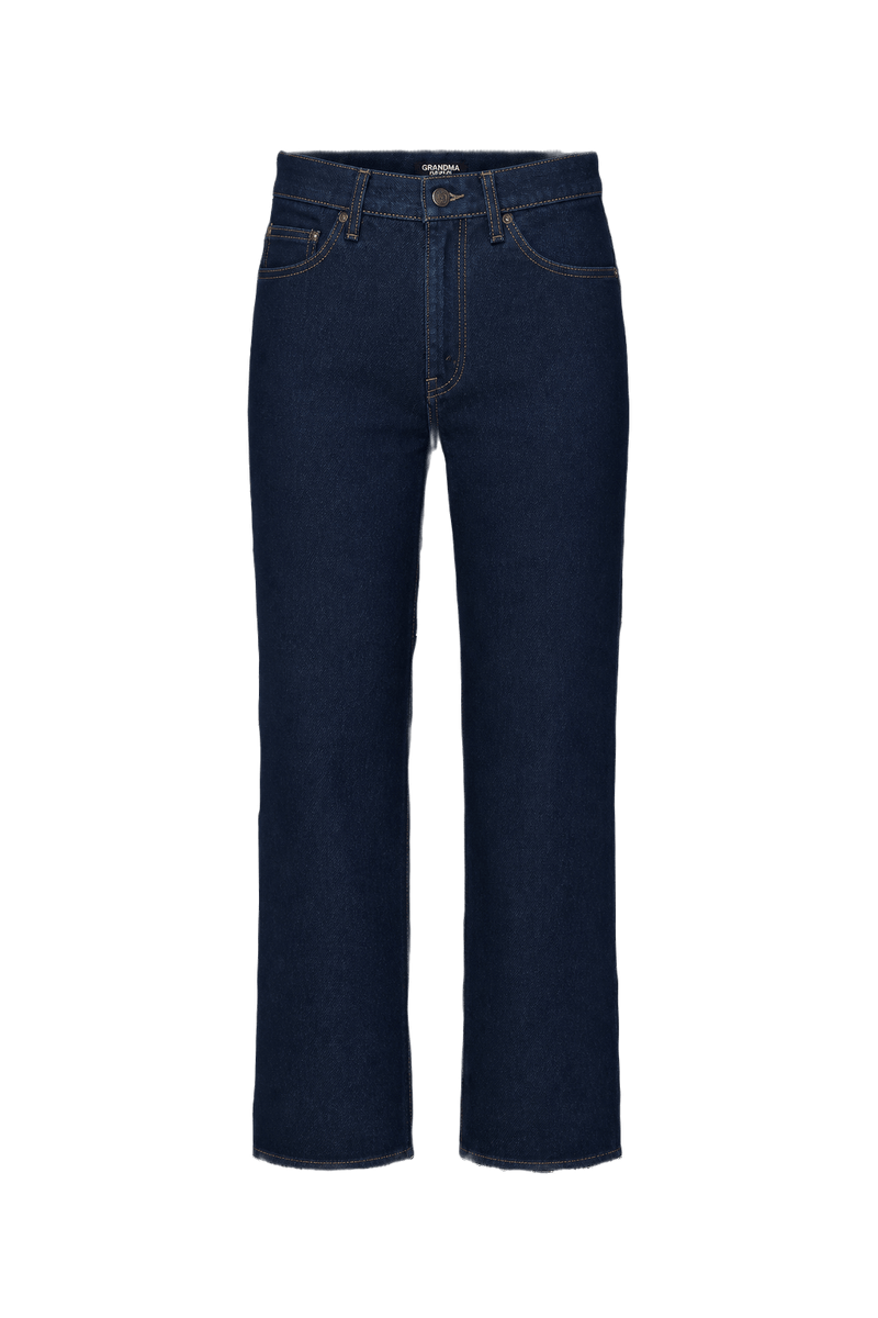 1970s Dark Blue Cotton Jeans - Front View