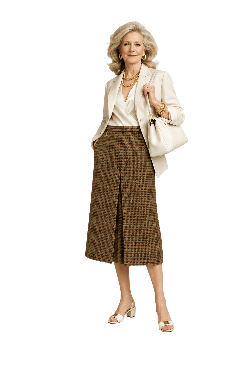 1970s Brown Wool Skirt - Model