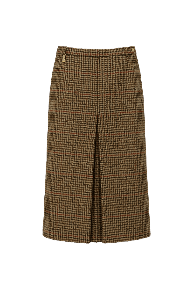 1970s Brown Wool Skirt - Front View