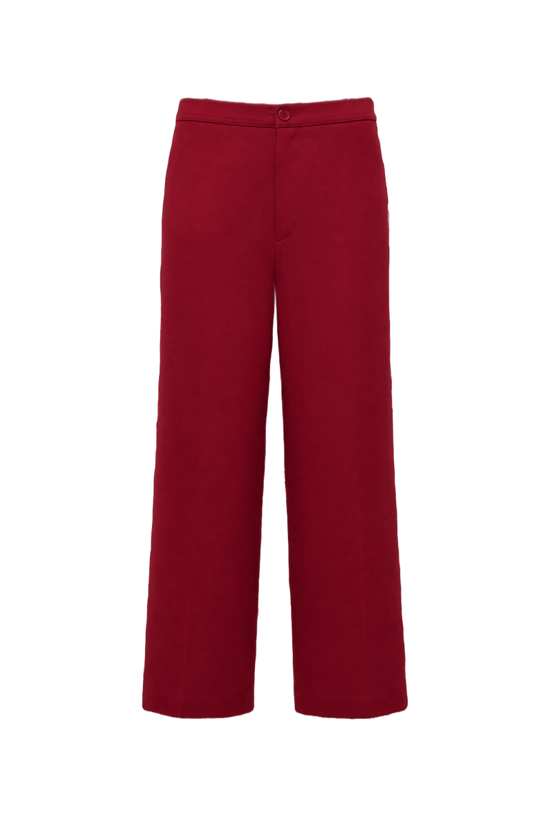 1960s Bright Red Cotton Culottes - Front View