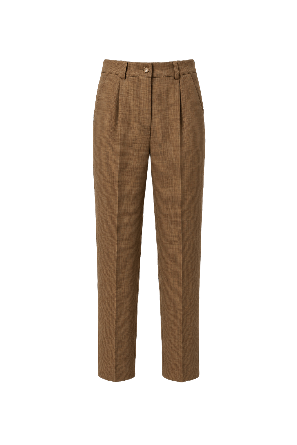 1970s Brown Cotton Trousers - Front View