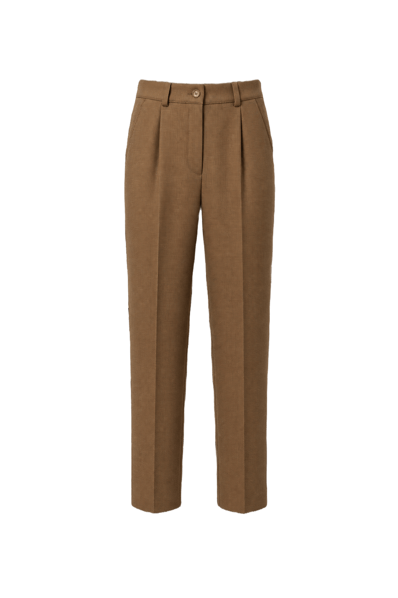 1970s Brown Cotton Trousers - Front View