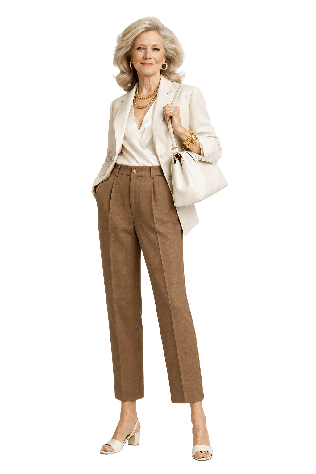 1970s Brown Cotton Trousers - Model