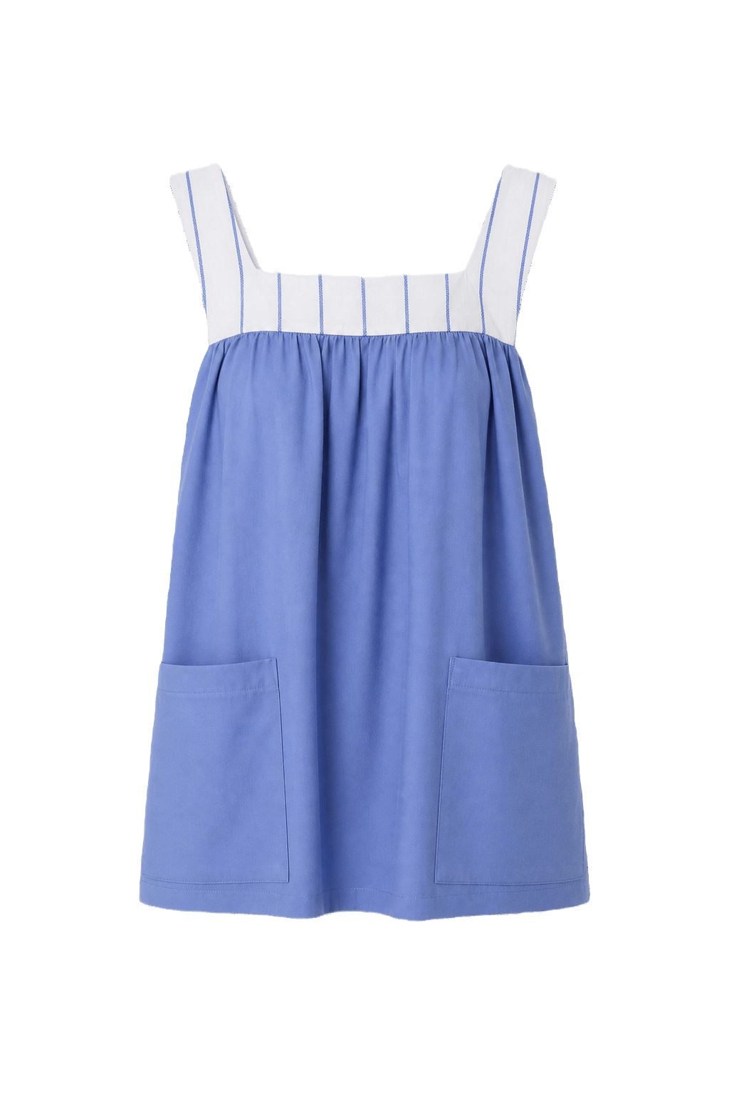 1980s Light Blue Cotton Tank Top - Front View