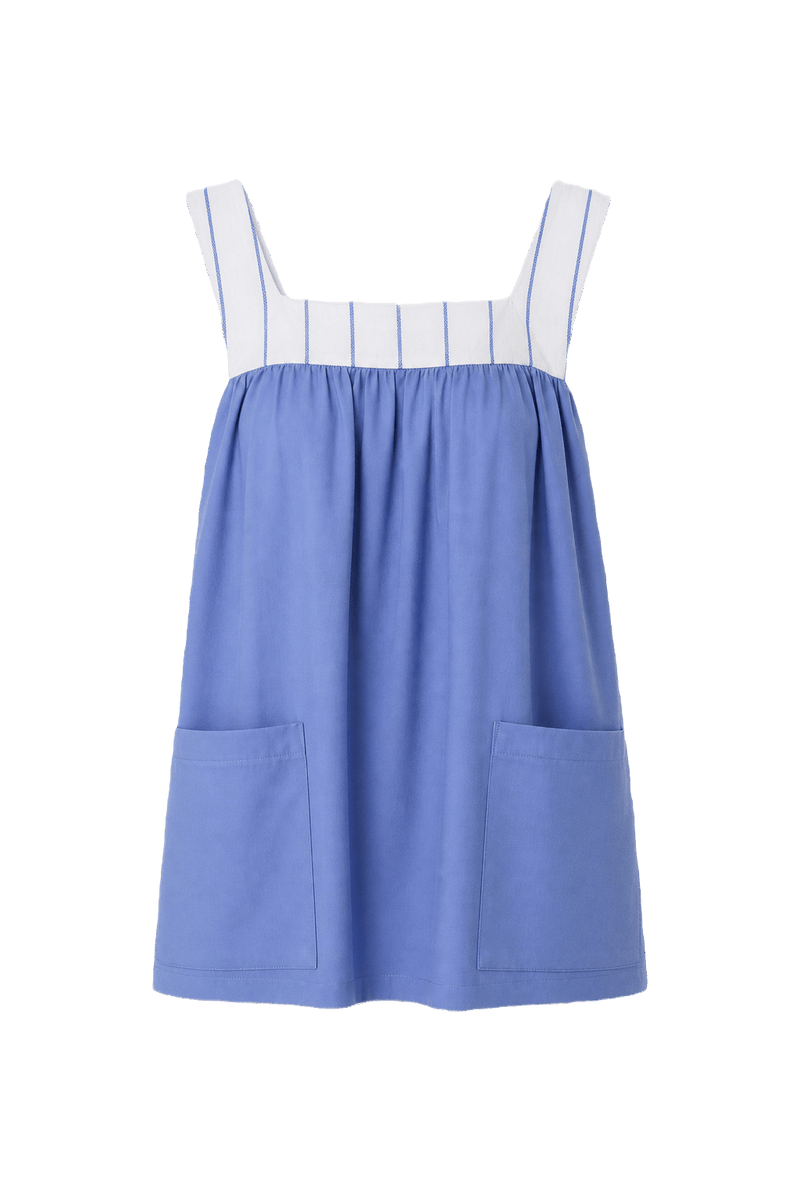 1980s Light Blue Cotton Tank Top - Front View