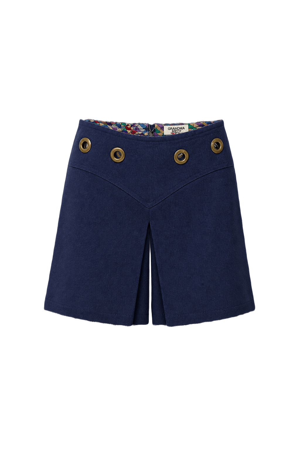 1960s Navy Blue Cotton Culottes - Front View