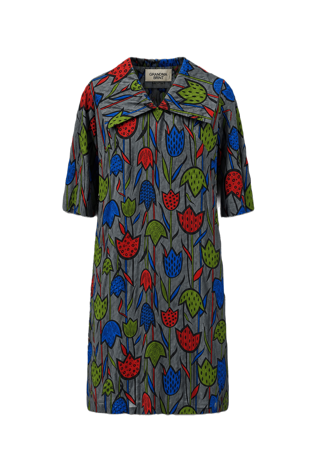 1960s Grey Cotton Shift Dress - Front View