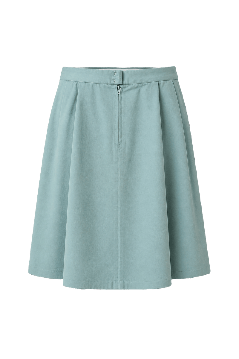 1960s Light Blue Cotton Skirt - Front View