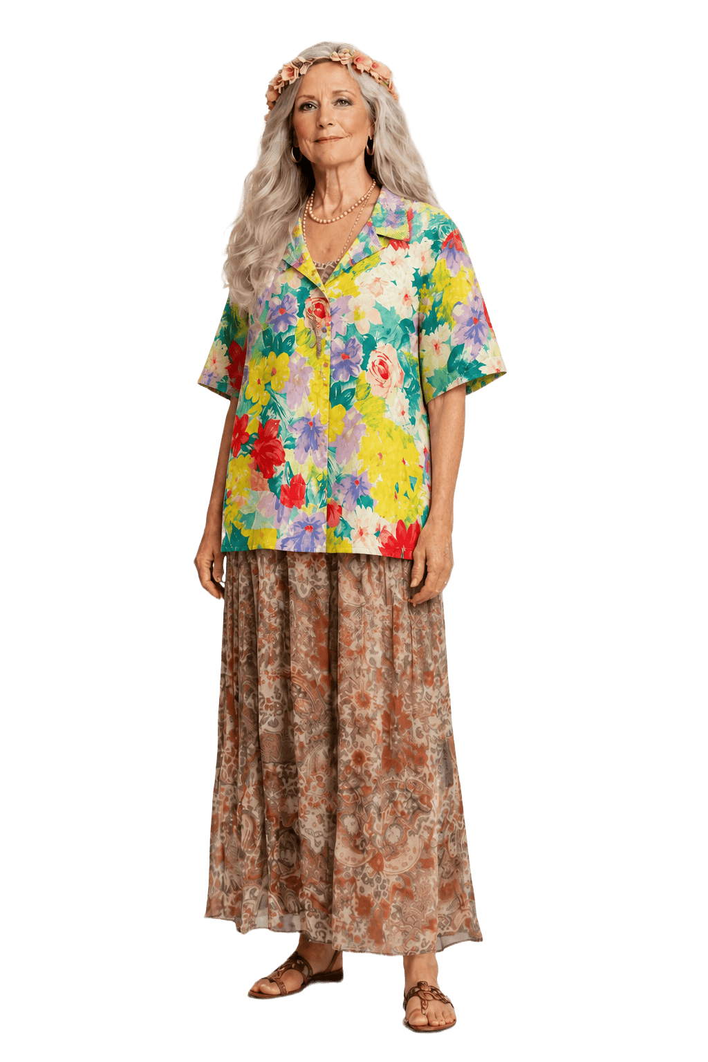 1980s Multicolor Cotton Shirt - Model