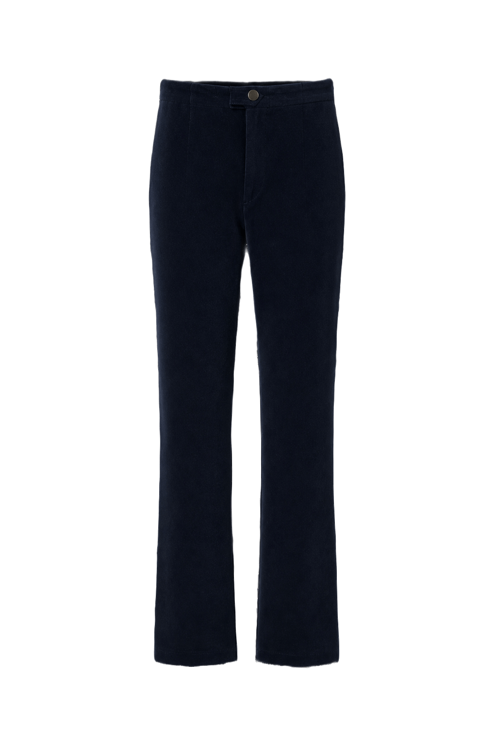 1970s Navy Blue Velvet Trousers - Front View