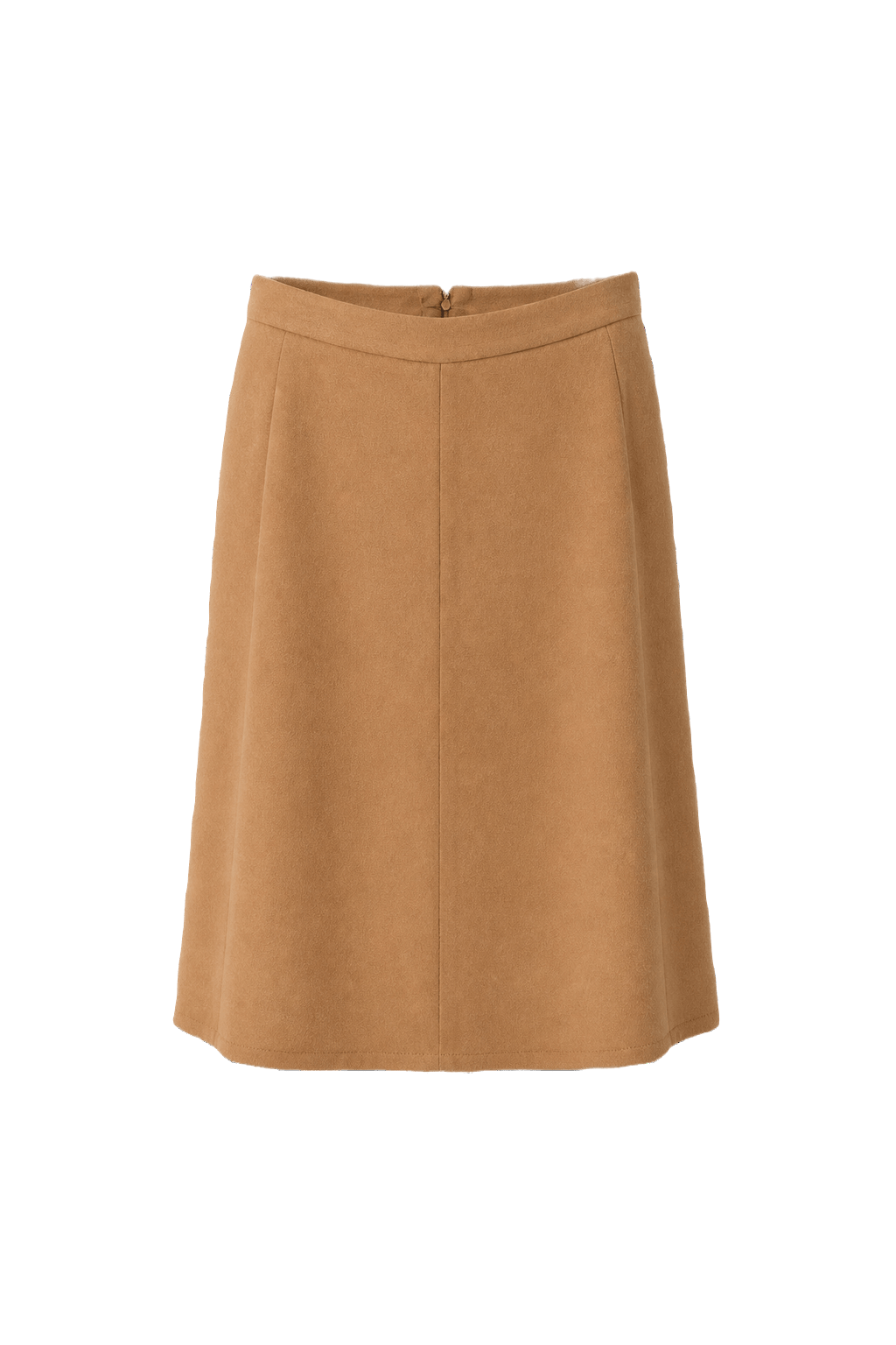 1970s Tan Wool Skirt - Front View