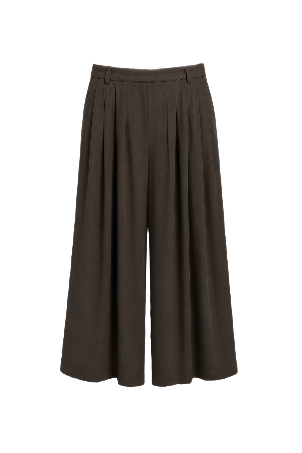 1970s Dark Brown Cotton Culottes - Front View