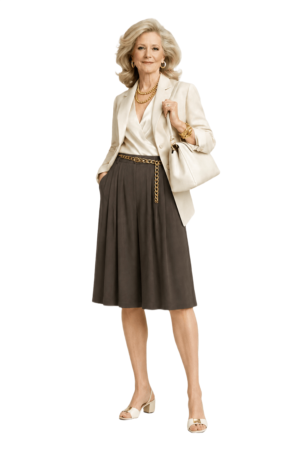 1970s Dark Brown Cotton Culottes - Model