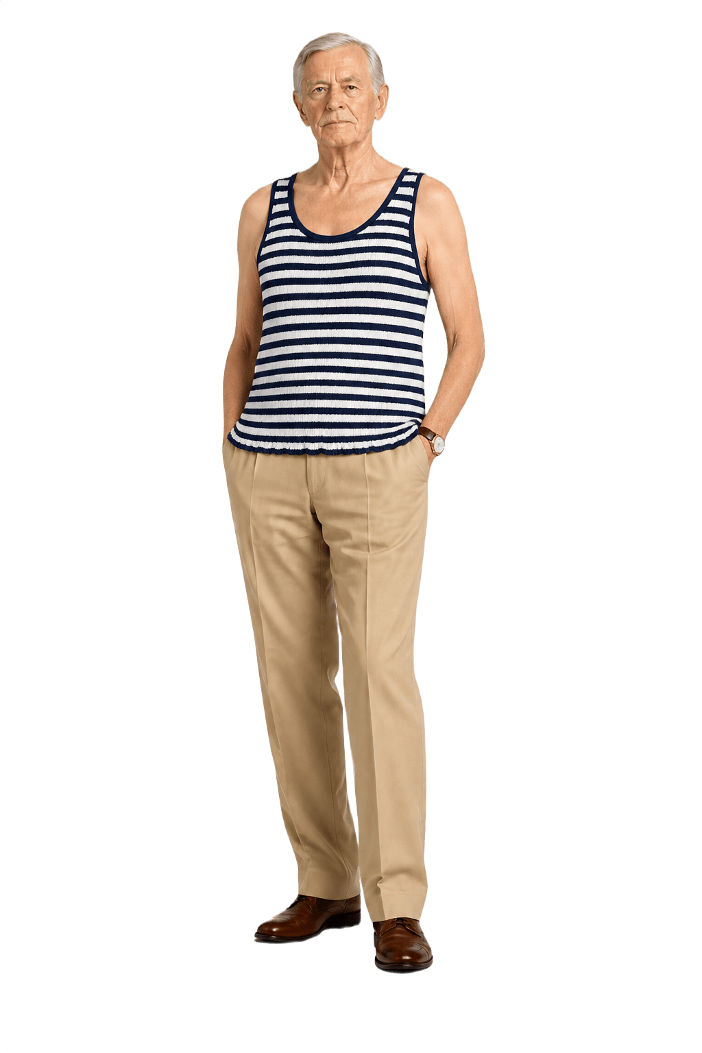 1960s Navy Blue Cotton Tank Top - Model