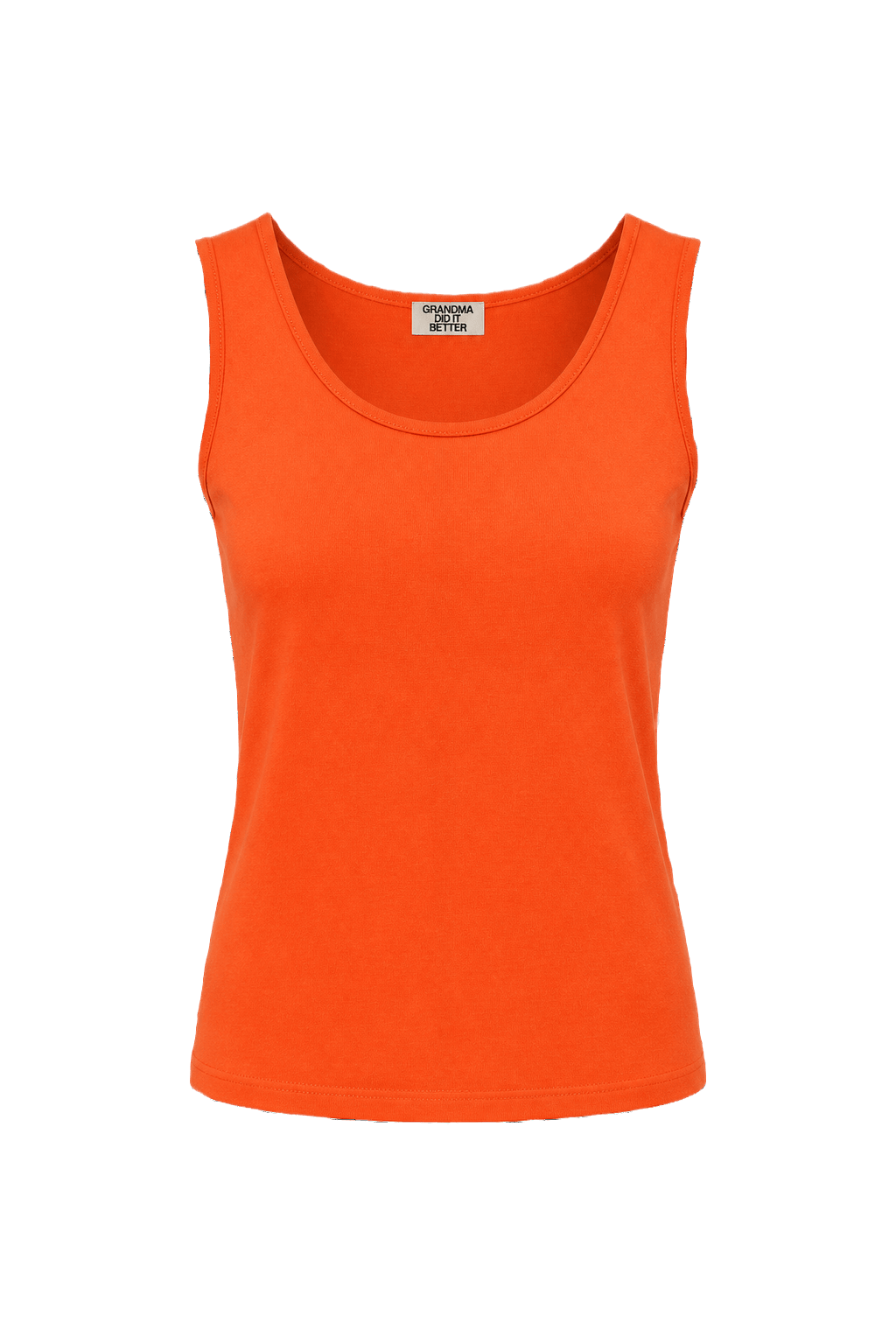 1960s Bright Orange Cotton Tank Top - Front View