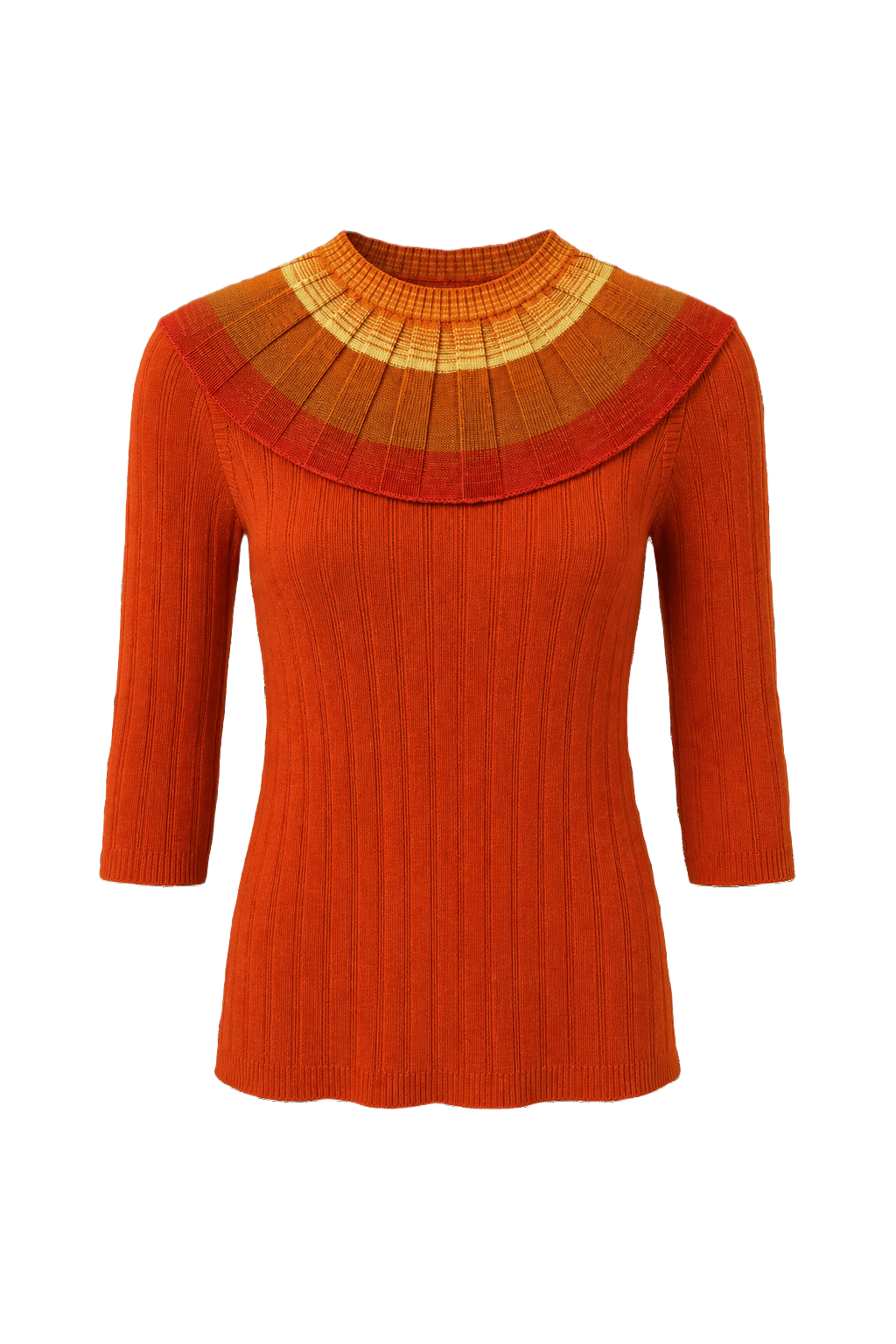 1960s Orange Cotton Sweater - Front View
