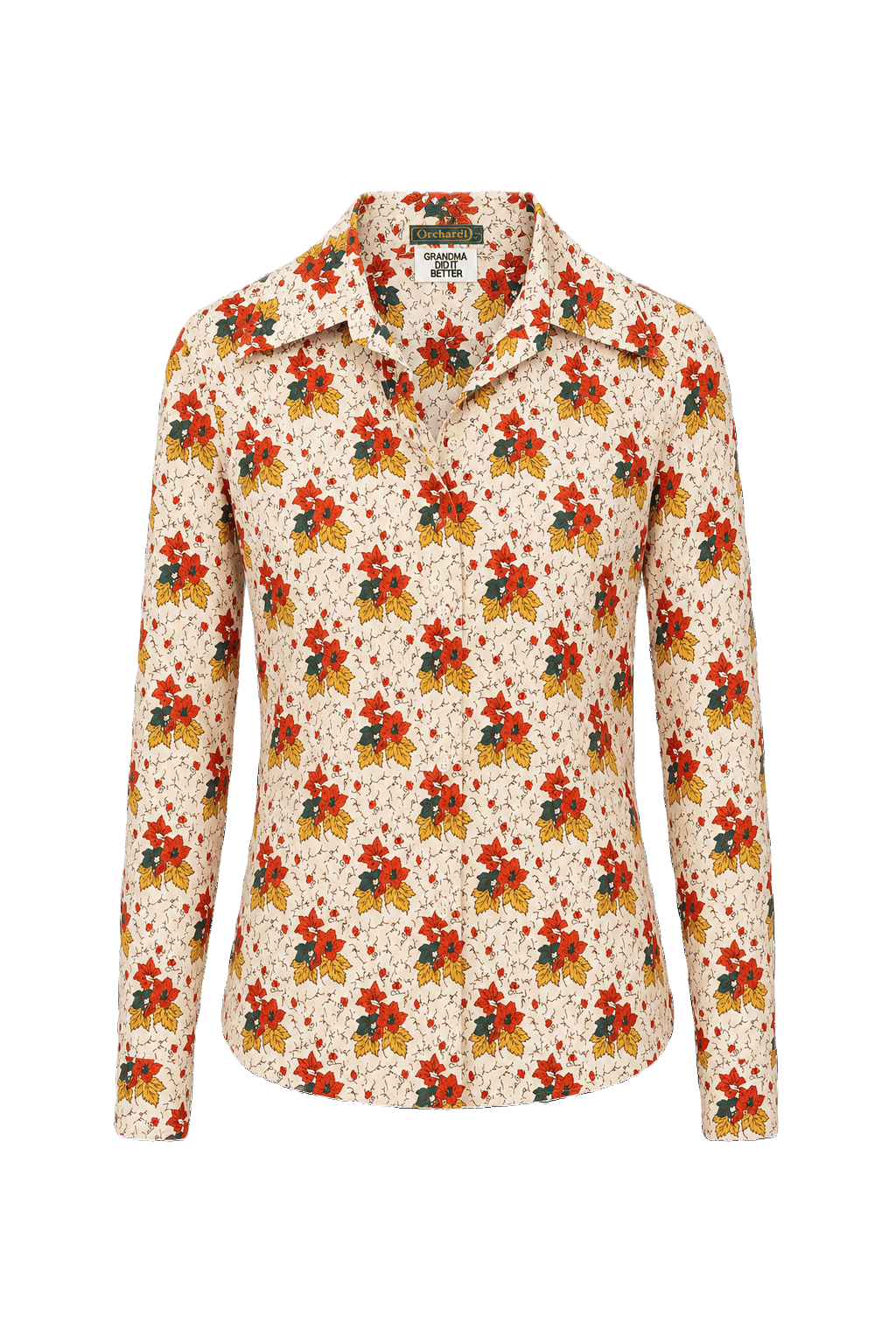 1970s Cream Cotton Blouse - Front View