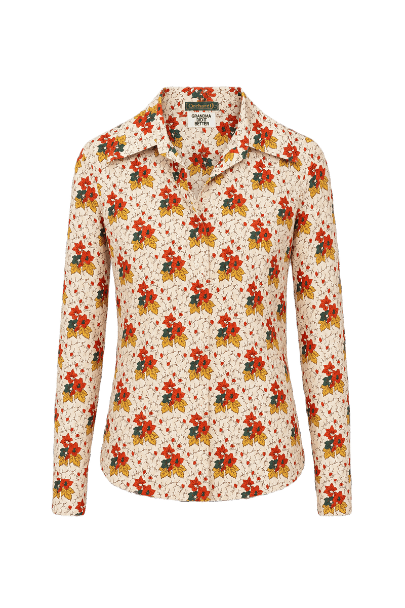 1970s Cream Cotton Blouse - Front View
