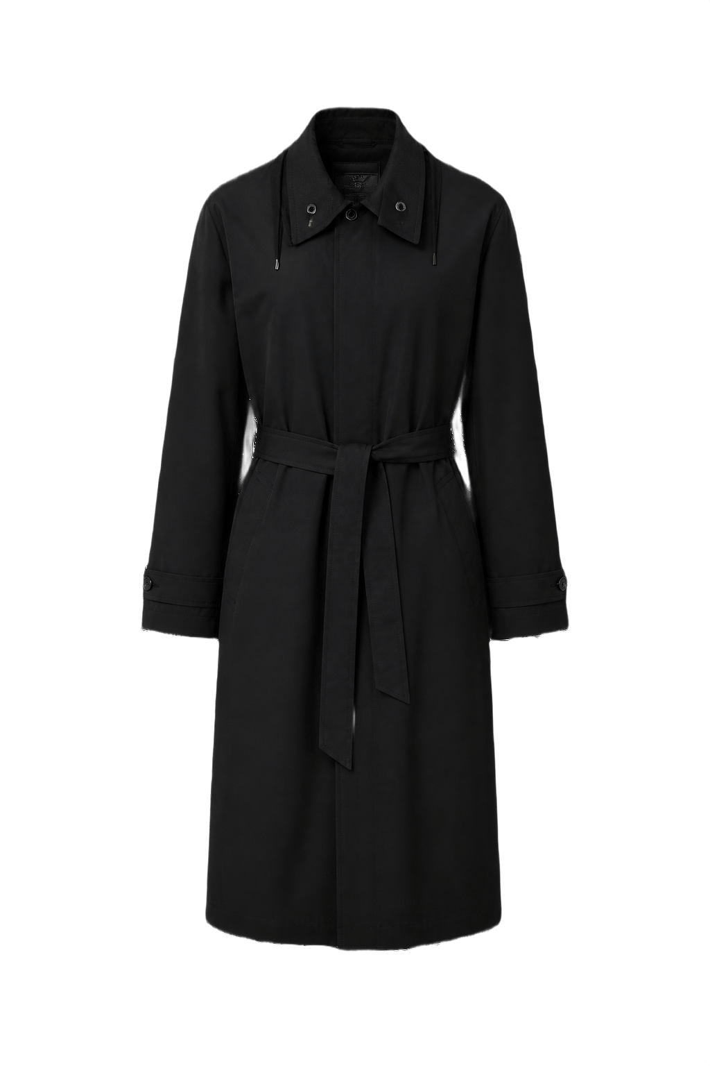 1990s Black Cotton Trench Coat - Model