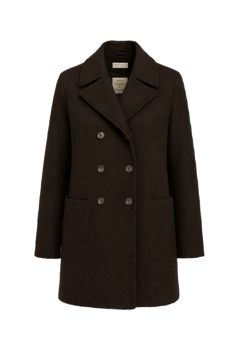 1990s Dark Brown Wool Coat - Front View