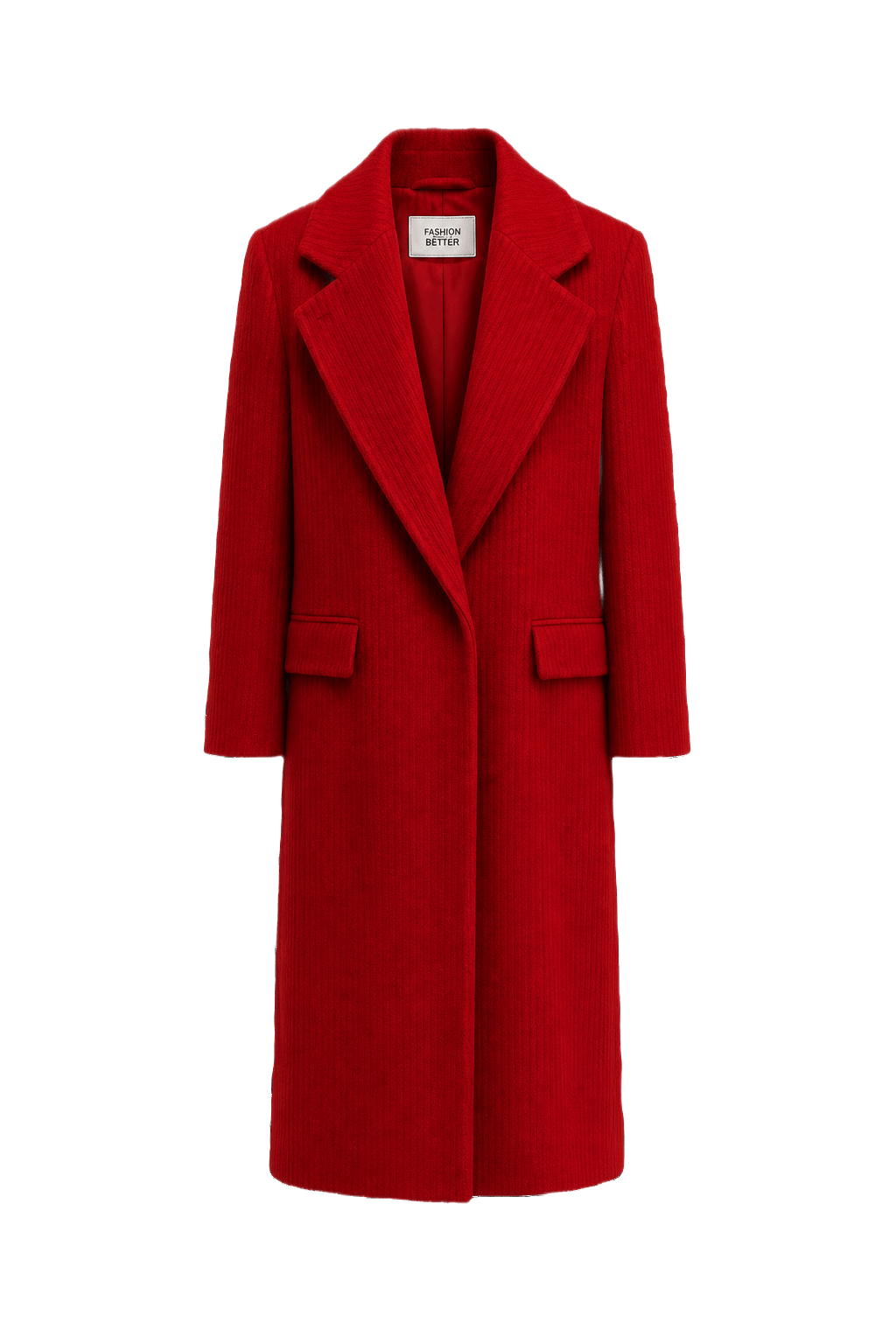 1990s Red Wool Coat - Front View