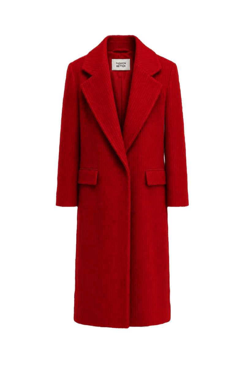 1990s Red Wool Coat - Front View