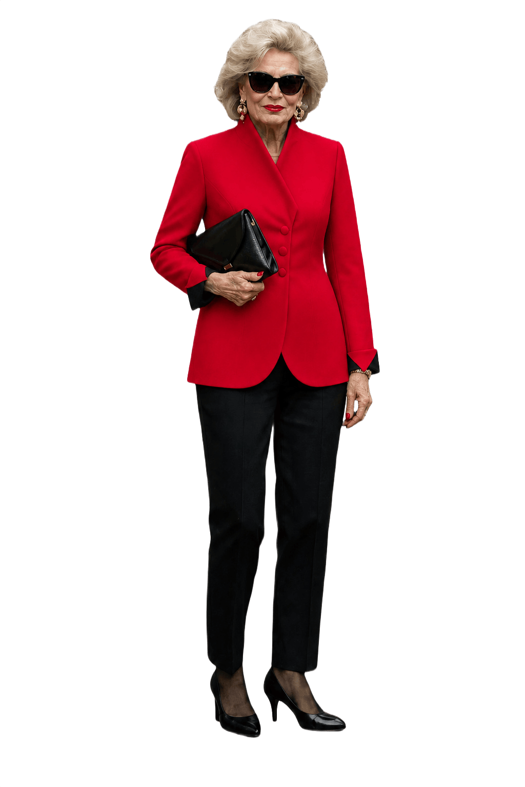 1980s Red Wool Blazer - Model