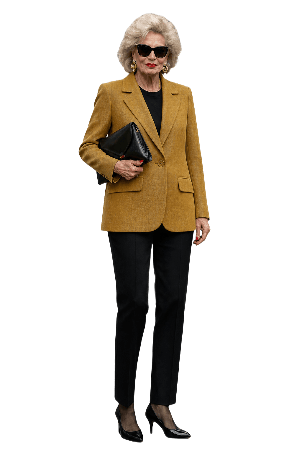 1990s Tan Wool Blend Blazer - Model