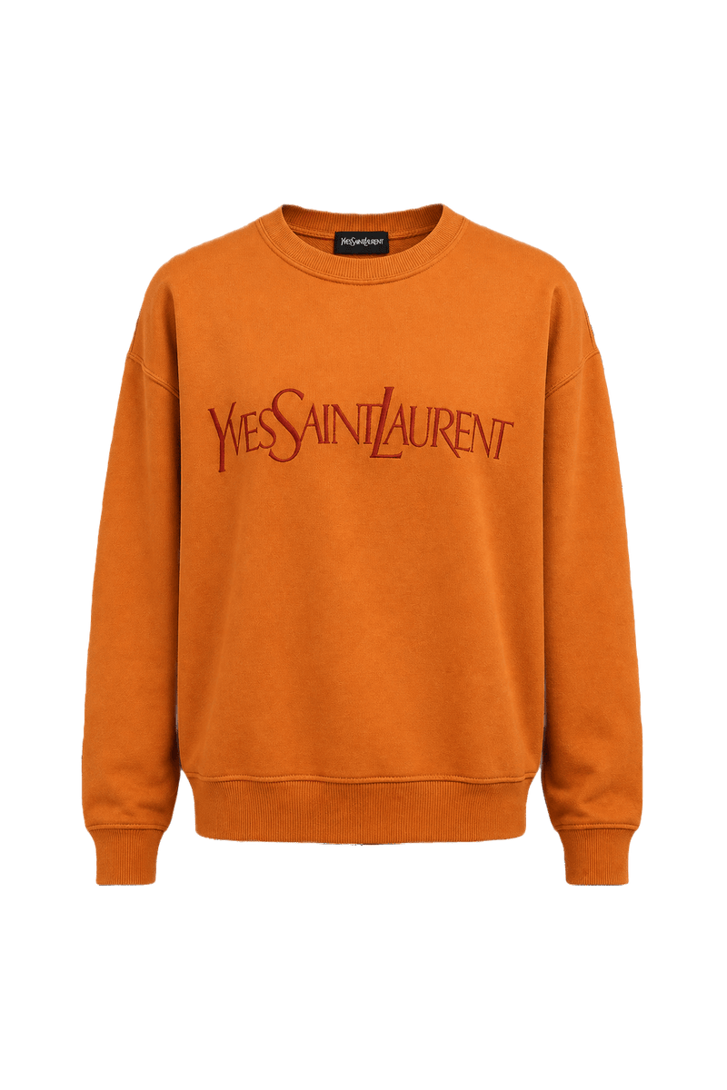 1990s Burnt Orange Cotton Sweater - Front View