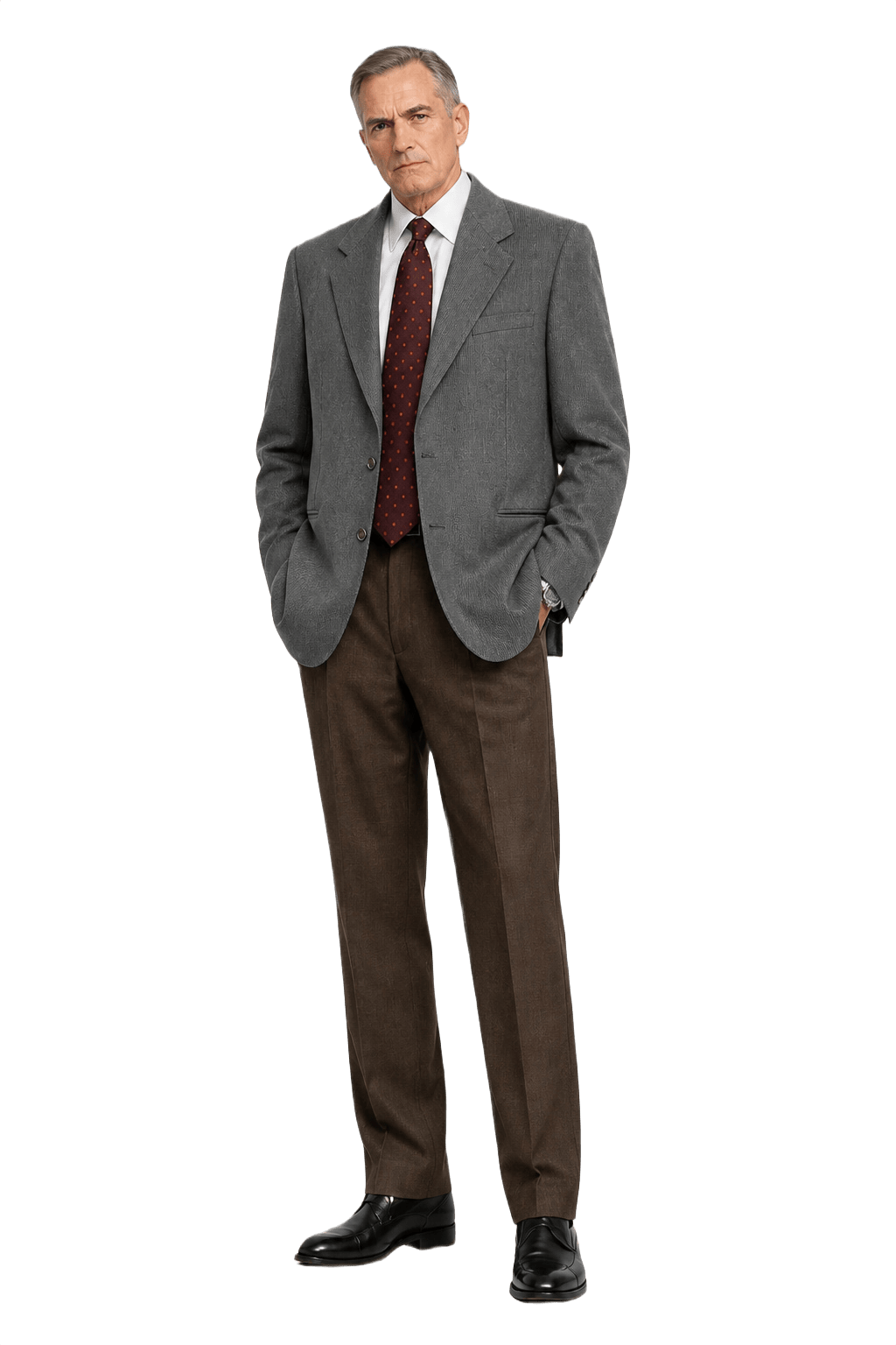 1990s Charcoal Grey Wool Blazer - Model
