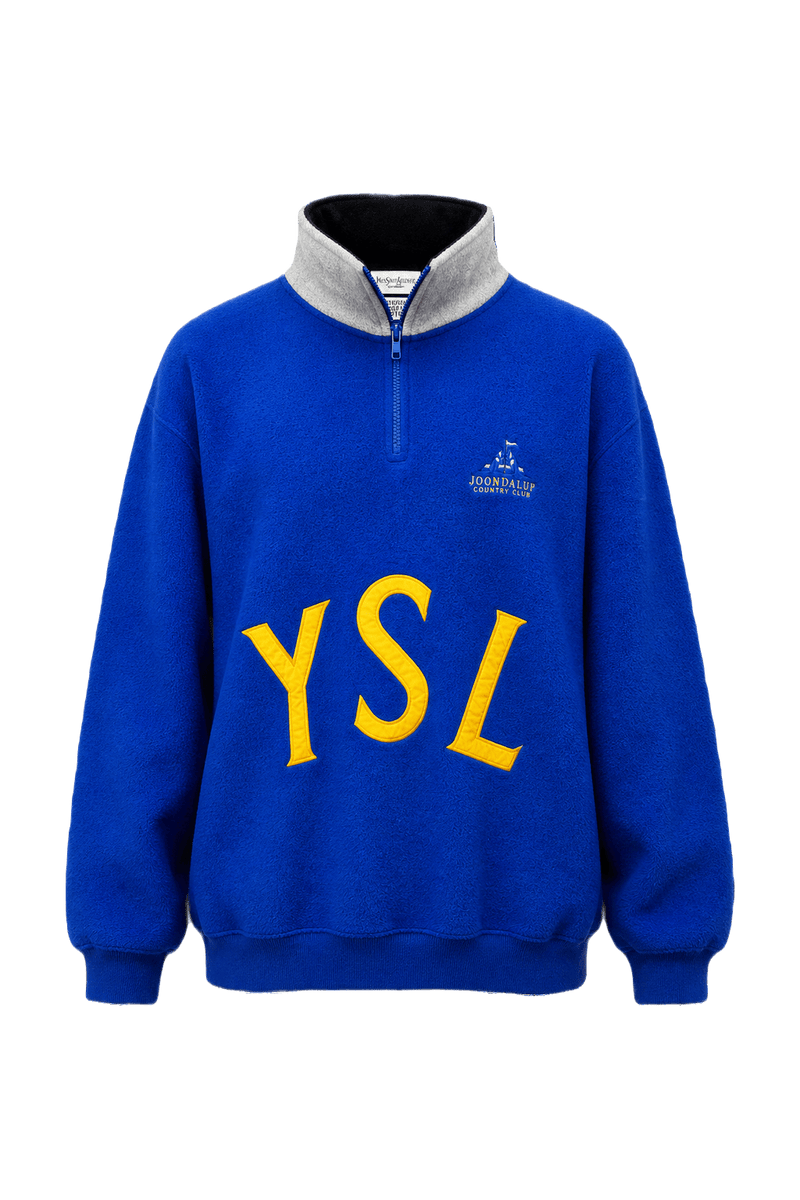1990s Blue Fleece Sweater - Front View