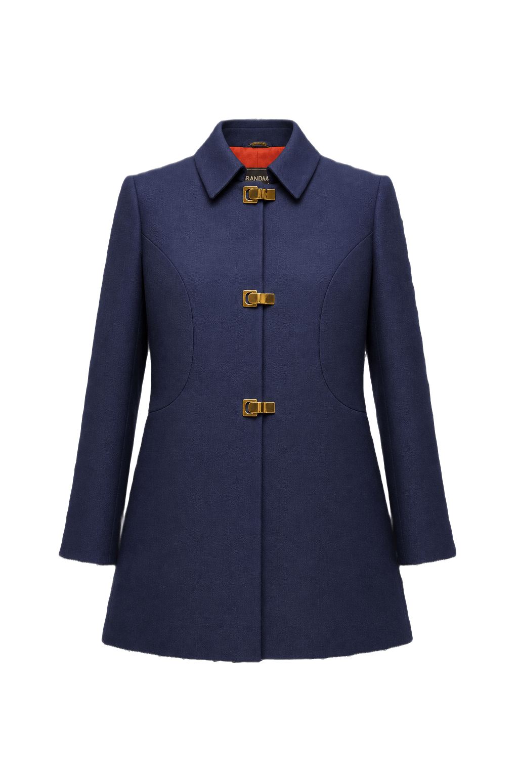 1960s Navy Blue Wool Coat - Front View