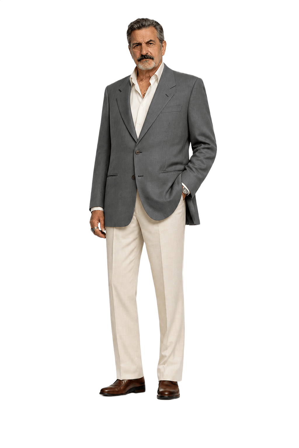 1980s Charcoal Grey Wool Blazer - Model