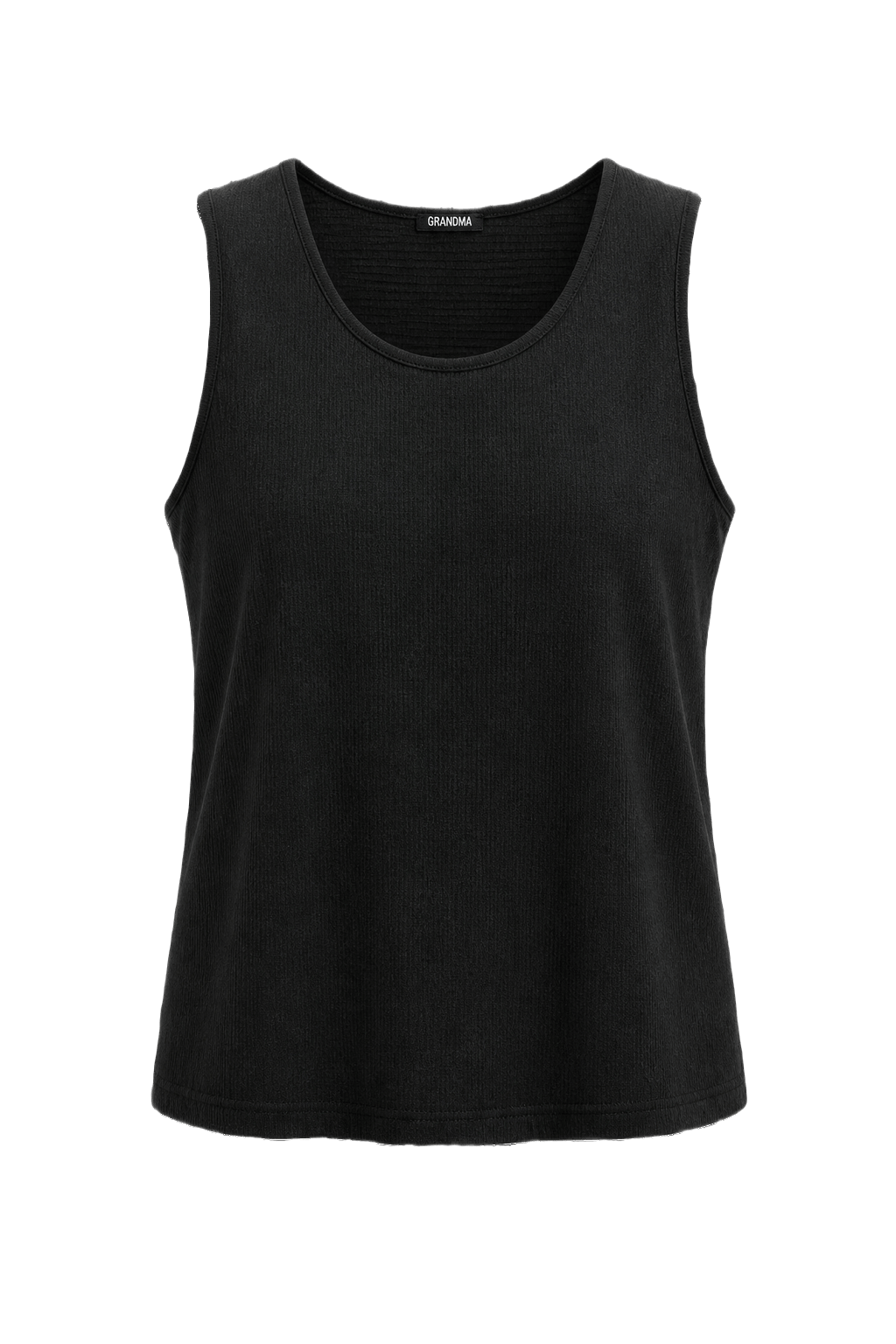 1990s Black Cotton Blend Tank Top - Front View