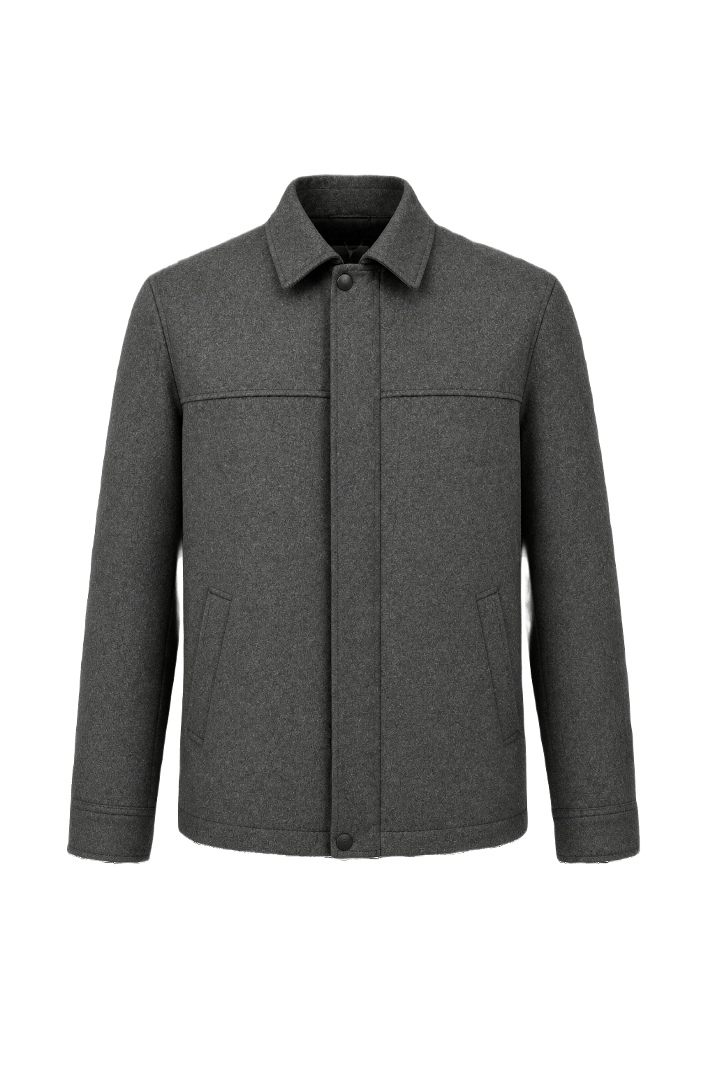 1990s Charcoal Grey Wool Blend Jacket - Front View