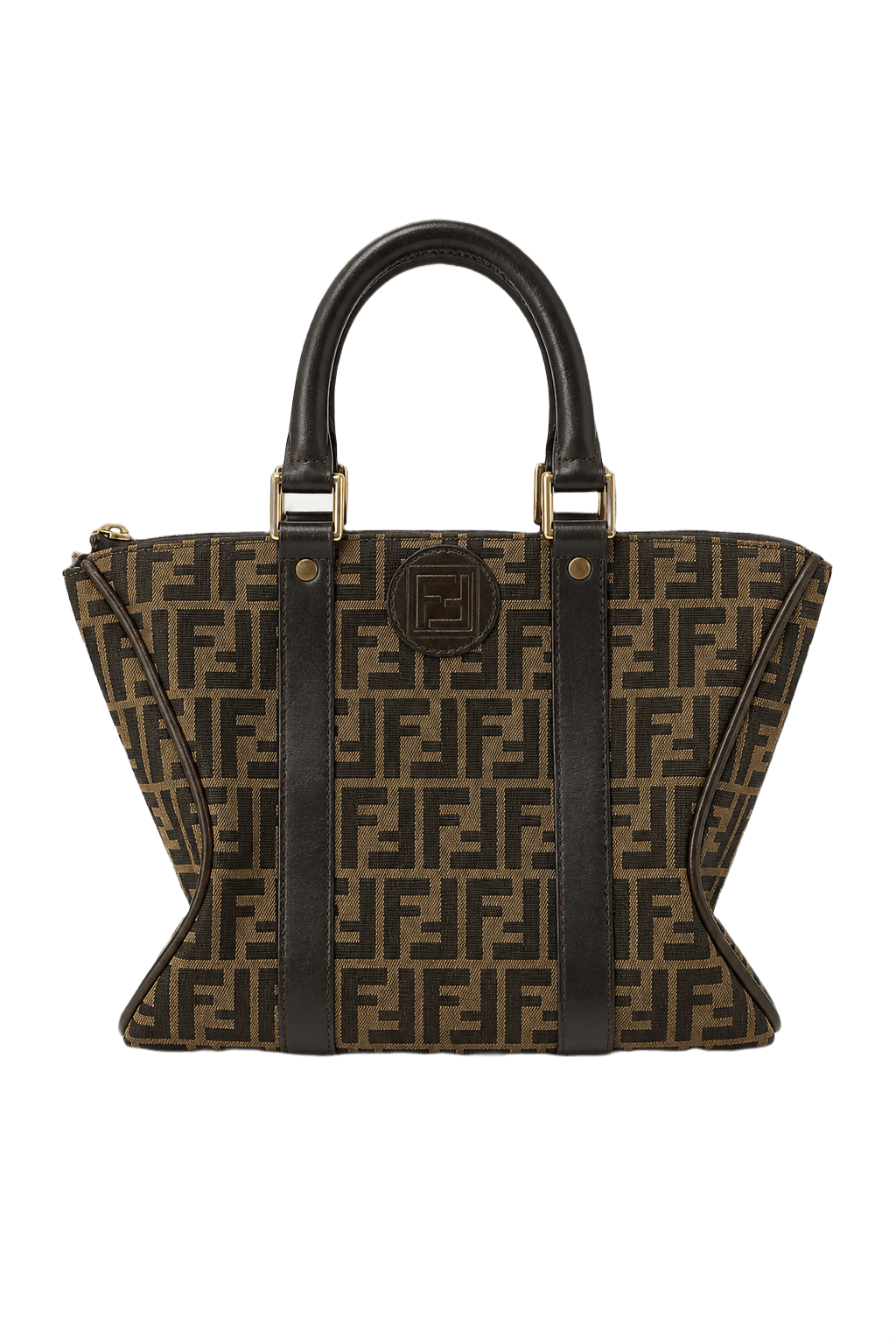 1980s Brown Canvas Handbag - Front View