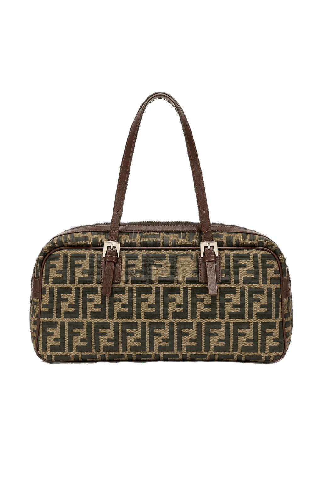 1980s Beige Canvas Handbag - Front View