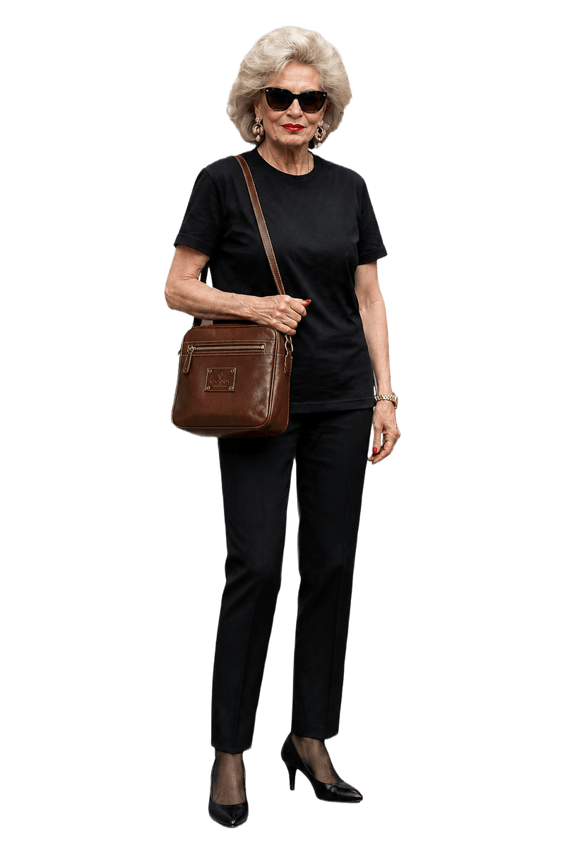 1980s Brown Leather Shoulder Bag - Model