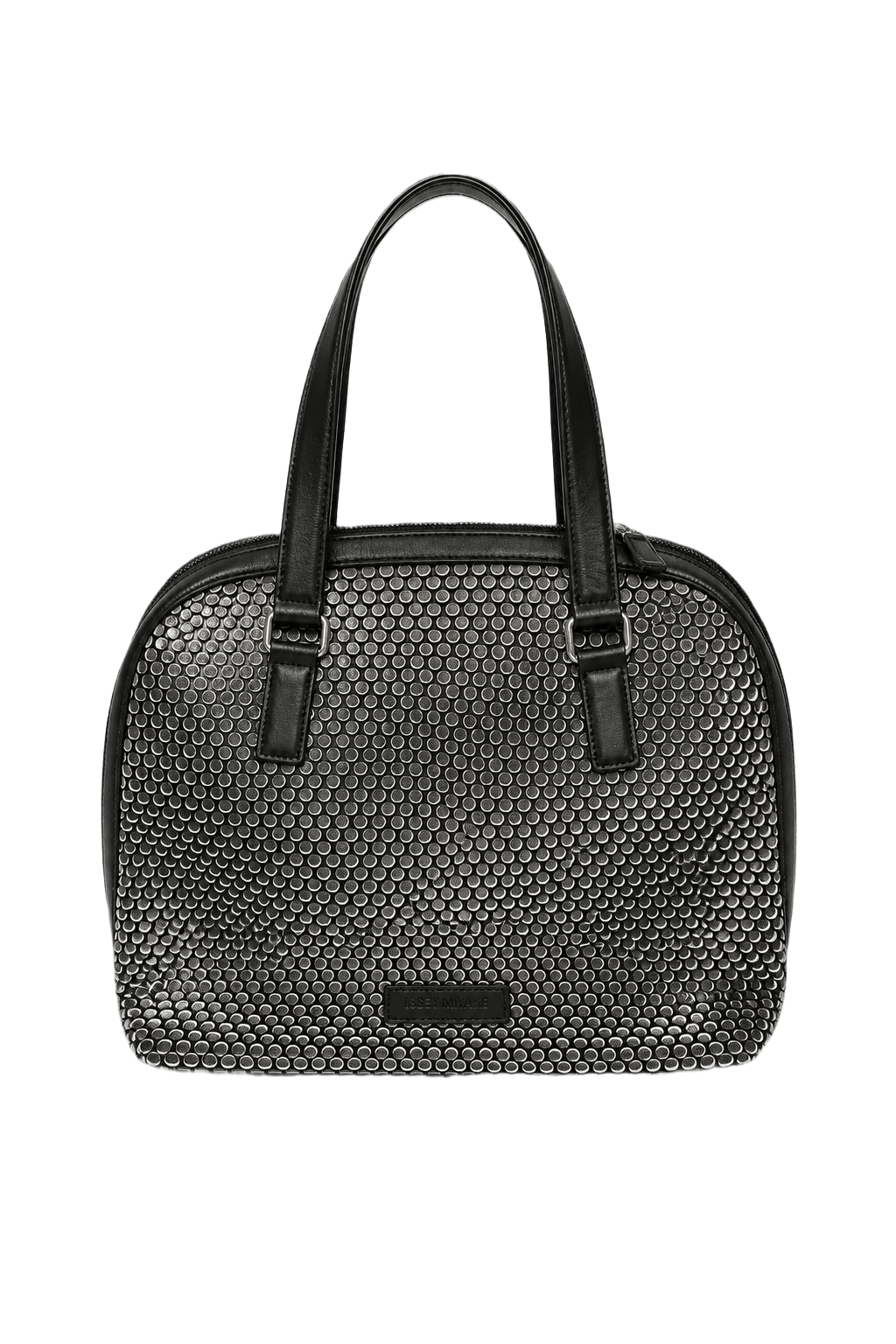 1980s Black Leather Handbag - Front View